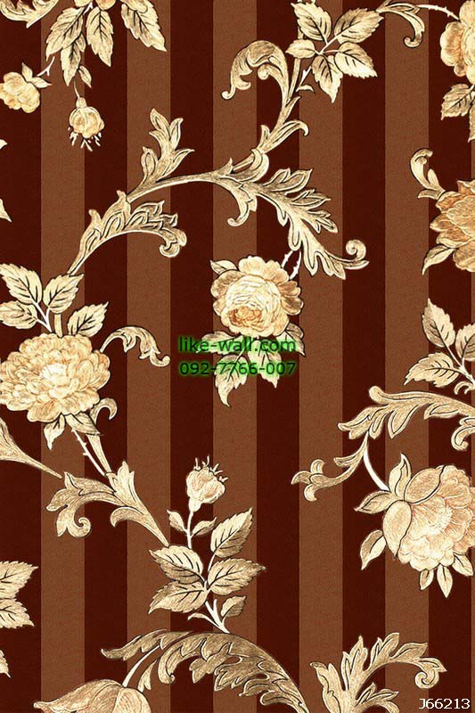 วอลเปเปอร์ลายดอกไม้ สีน้ำตาล