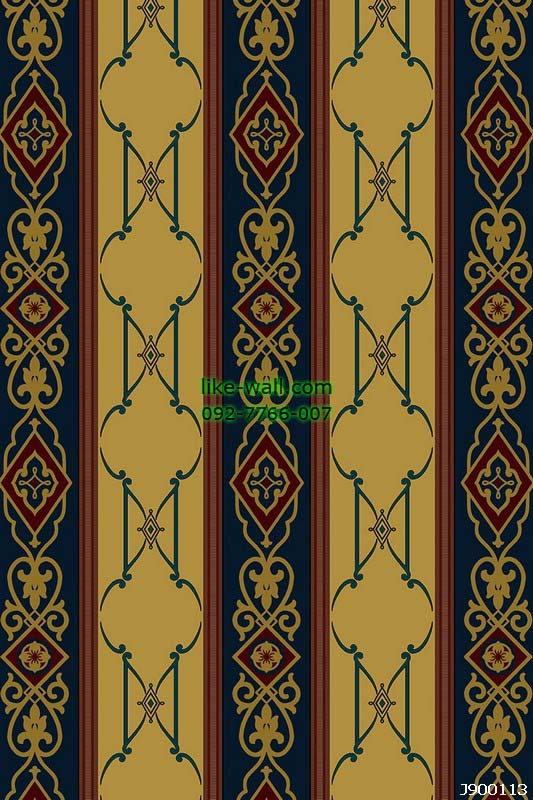 วอลเปเปอร์ลายหลุยส์เส้นตรง สีเขียว