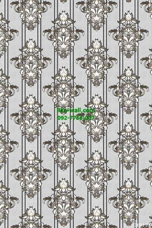 วอลเปเปอร์ลายหลุยส์ สีเงิน