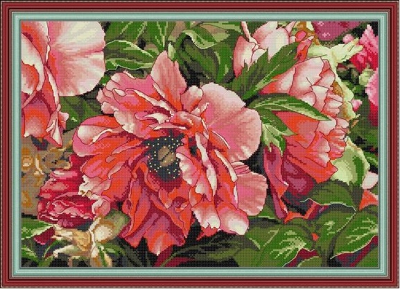 Red peony (ไม่พิมพ์/พิมพ์ลาย)