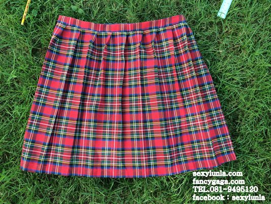 +กดเลือกไซส์ที่นี่++กระโปรงลายสก๊อตสีแดงไซส์ใหญ่พิเศษ