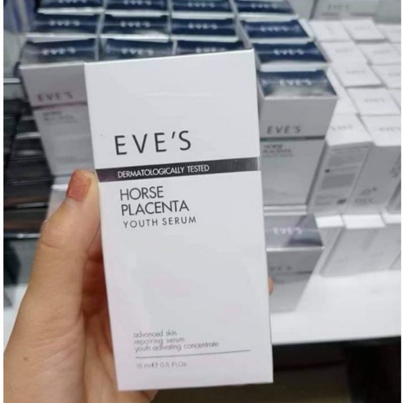 Eve's Horse Placenta Essential Serum 10 G. เซรั่มรกม้าช่วยให้ผิวกระจ่างใสผิวนุ่ม ชุ่มชื้น เรียบเนียนขึ้นช่วยลดรอยดำจากสิว จุดด่างดำ ฝ้า กระ