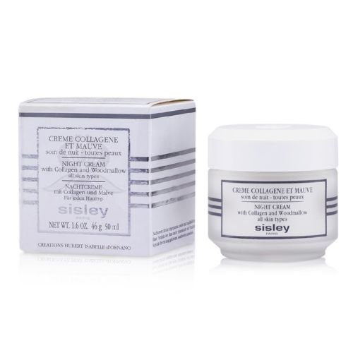 Sisley Night Cream with Collagen and Woodmallow 50ml. ครีมบำรุงผิวหน้ายามค่ำคืนสูตรพฤกษาวู้ดมาโลว์ที่ผสานลงตัวกับคอลลาเจนธรรมชาติ ช่วยชะลอริ้วรอยแรกเริ่มให้ผิวดูกระชับ ช่วยผ่อนคลายผิวจากความเหนื่อยล้ายามกลางวัน ให้ผิวหน้าชุ่มชื่น และช่วยลดเลือ