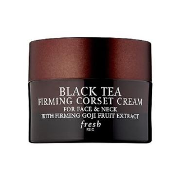 Fresh Black Tea Firming Corset Cream ขนาดทดลอง 7ml. ครีมบำรุงผิวหน้าและลำคอให้คงความเนียนนุ่มชุ่มชื่น กระชับ ไร้ริ้วรอยแห่งวัย  ด้วยส่วนผสมของชาดำเข้มข้น ที่อุดมด้วยสารต้านอนุมูลอิสระ พร้อมด้วยโกจิเบอรี่  ที่ช่วยกระตุ้นการผลิตคอลลาเจนและอีลาส