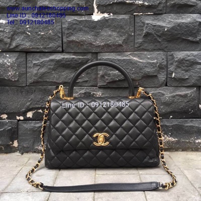 Chanal Coco handle bag original leather size 28 cm งานสวยเหมือนแท้มากที่สุด 