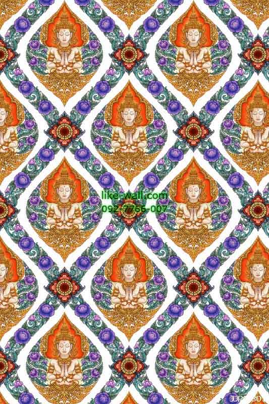 ตัวอย่างติดวอลเปเปอร์ลายเส้นดัด สีชมพู-ม่วง