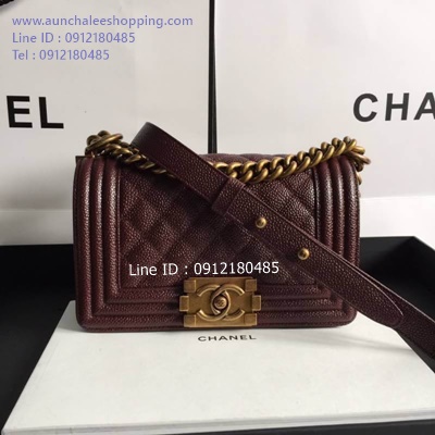 Chanal Boy original leather size 20 cm งานสวยเหมือนแท้มากที่สุด 