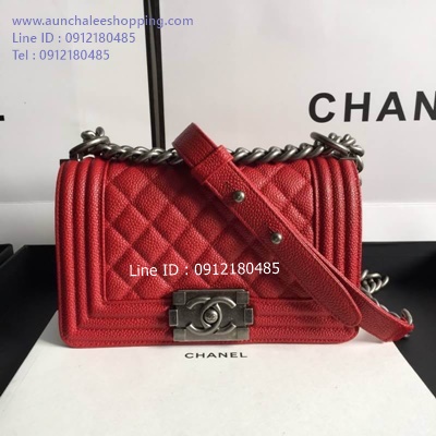 Chanal Boy original leather size 20 cm งานสวยเหมือนแท้มากที่สุด 