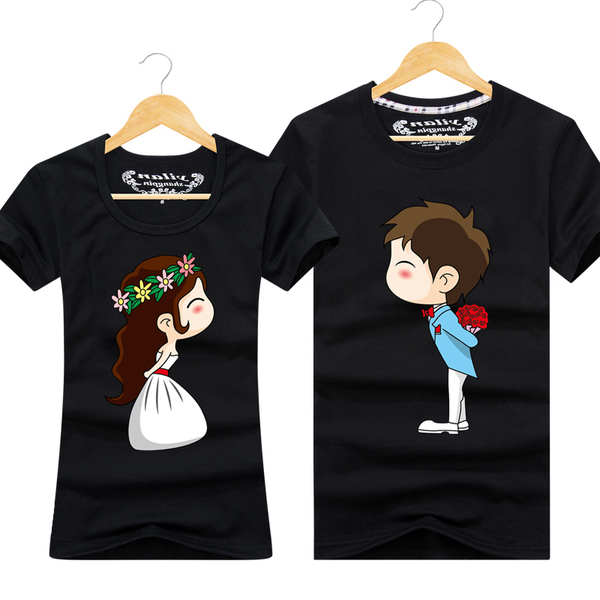 เสื้อยืดคู่รัก เสื้อคู่รักแฟชั่น ชุดคู่ชายหญิง (ราคา/คู่)