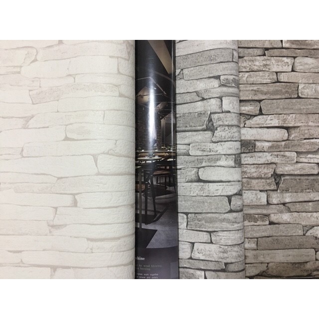 wallอิฐ หินไม้1 กว้าง53ซม ยาว10ม ม้วน5ตรมc เนื้อนูน  ไวนิวส์