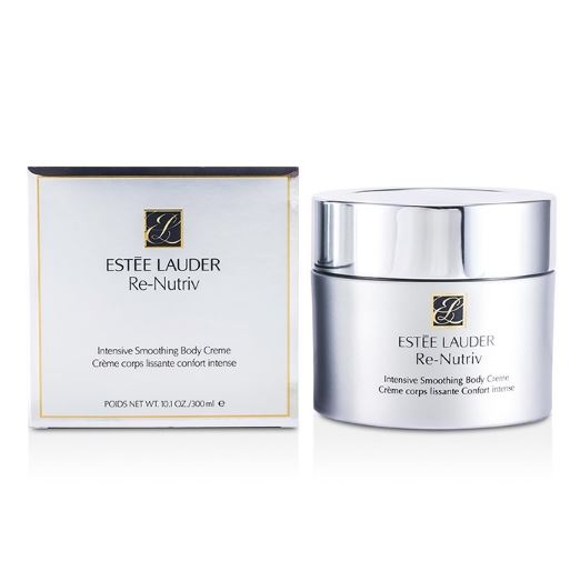 Estee Lauder Re-Nutriv Intensive Smoothing Body Creme 300ml. ครีมบำรุงผิวกายเนื้อเข้มข้นสุดพิเศษ เนื้อครีมเนียนดุจไหม มอบความชุ่มชื่นล้ำลึก ให้ผิวแห้งแตกเรียบเนียน เผยผิวนวลนุ่ม ให้ผิวดูกระชับ เปล่งปลั่ง