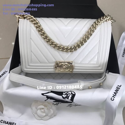 Chanal boy original leather size 10" งานสวยเหมือนแท้มากที่สุด 