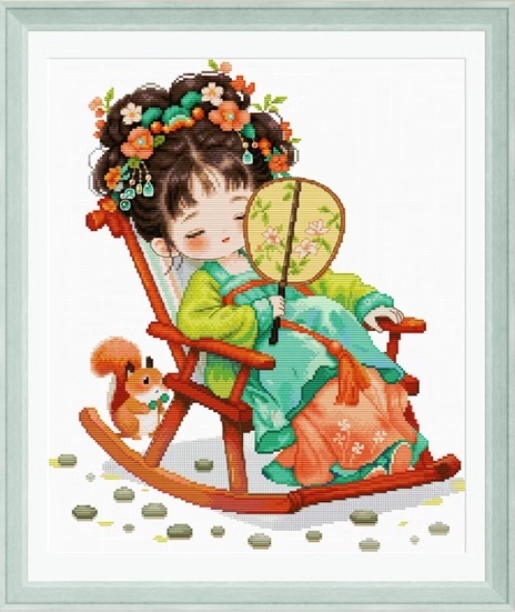 Rocking chair girl (พิมพ์ลาย)