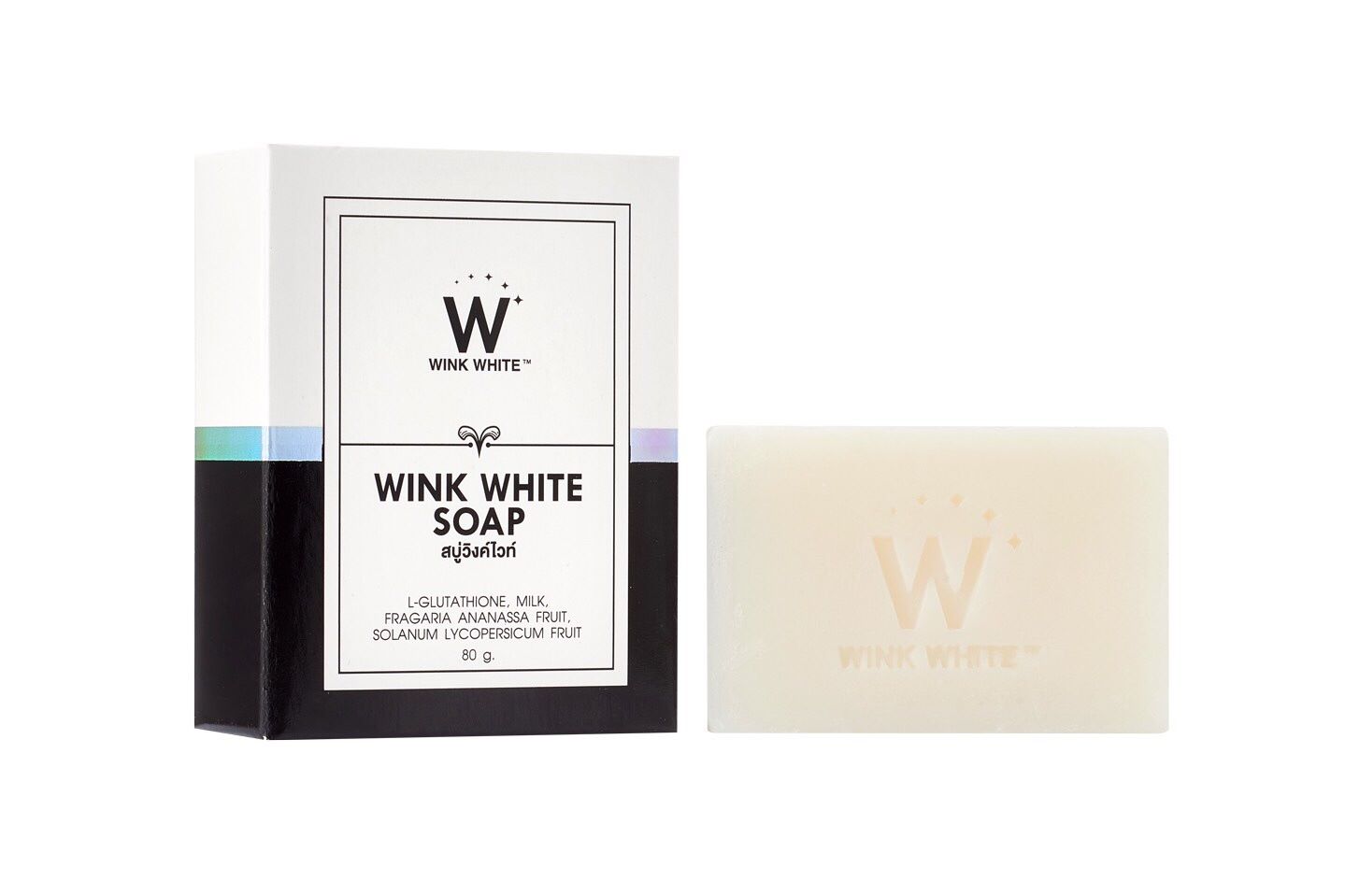 Wink white soap  สัมผัสผิว ขาวสวย กระจ่างใสภายใน 1 เดียว