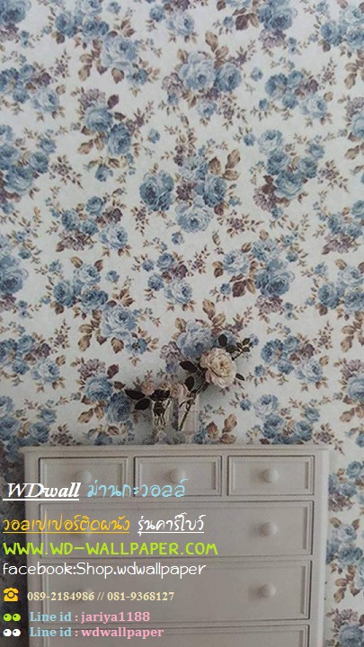 วอลเปเปอร์ติดผนัง ลายดอกไม้โมเดิร์น ลายผีเสื้อ ธรรมชาติ สไตล์โมเดิร์นวินเทจ