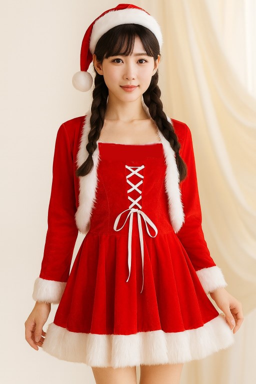 ++พร้อมส่ง++ชุดแซนตี้สุดสวยพร้อมเสื้อคลุมแขนยาว