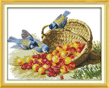 Birds and Fruits (ไม่พิมพ์/พิมพ์ลาย) 