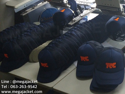 ตย.งานลูกค้า หมวก Cap บริษัท TCC  หมวกหน้าฟองน้ำหลังตาข่าย พร้อมงานปัก  รับทำหมวกปักพรีเมียม  สั่งทำหมวกสกรีน โทร 093-632-6441