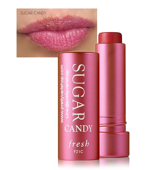 Fresh Sugar Candy Tinted Lip Treatment Sunscreen SPF 15 ขนาด 4.3 g. ลิปทินท์บำรุงริมฝีปากสูตรเข้มข้น ทำให้ความชุ่มชื้นแก่ริมฝีปาก มอบความเรียบเนียนและยังช่วยป้องกัน ริมฝีปากจากการทำลายของแสงแดด มาพร้อมกับเฉดสีชมพูอ่อนหวานอันสดใส