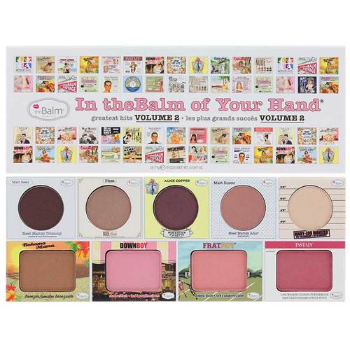 The Balm In The Balm of Your Hand Volume.2 พาเลท อายแชโดว์, บลัช, ไฮไลท์, บรอนเซอร์ พาเลทเดียวครบ! รวมเอา The Balm Best Sellers ไว้ในตลับเดียว อายแชโดว์ 4 เฉดสี , บลัชออน 3 เฉดสี , บลอนเซอร์ 1 เฉดสี และไฮไลท์ 1 เฉดสี เหมาะกับทุกสีผิว เนื้อเนียนน