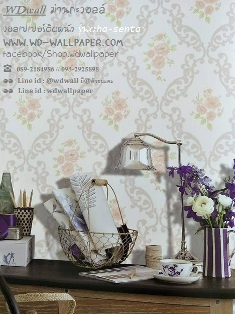 wd2 wallpaperติดผนัง ลายดอกไม้ ลายวินเทจ คลาสสิค หวานๆ