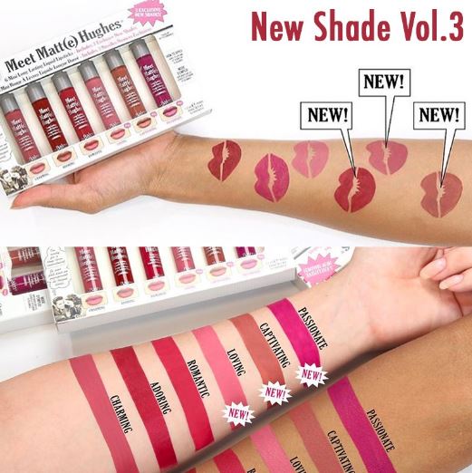 *พร้อมส่ง*New!! The Balm Meet Matte Hughes 6 Mini Long Lasting Liquid Lipstick Volume 3 เซ็ทลิปเนื้อแมทจิ้มจุ่มไซส์มินิ 6 สีใหม่ออก Vol 3 ต้อนรับสิ้นปีมาแล้วจ้า เป็นอีกหนึ่งเซ็ตลิปสติกที่รวบรวม โทนสีเอาไว้มากถึง 6 สี และมีสีใหม่ที่เพิ่มเข้ามามากถึง 3 สีเล