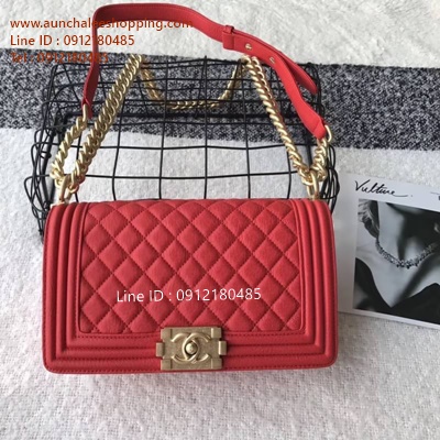 Chanal boy original leather size 10" งานหนังแท้ งานสวยเหมือนแท้มากที่สุด 