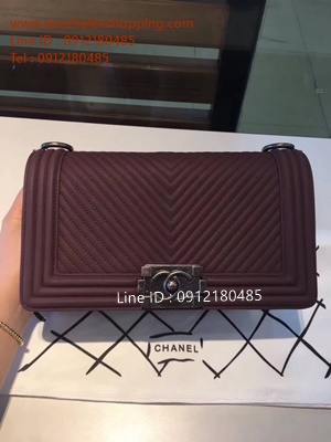 Chanal boy original leather size 10" งานหนังแท้ งานสวยเหมือนแท้มากที่สุด 