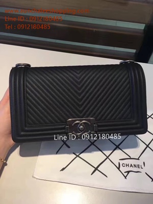 Chanal boy original leather size 10" งานหนังแท้ งานสวยเหมือนแท้มากที่สุด 