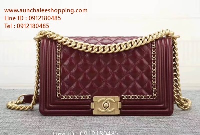 Chanal boy original leather size 10" งานหนังแท้ งานสวยเหมือนแท้มากที่สุด 