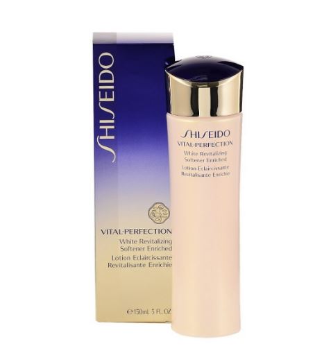 Shiseido Vital Perfection White Revitalizing Softener Enriched 150ml. โลชั่นปรับสภาพผิวให้ผิวสดชื่นขึ้นในทันที พร้อมเติมความชุ่มชื่น เสริมการทำงานของผิวอย่างเป็นธรรมชาติ เสริมกระบวนการผลัดเซลล์ผิว ฟื้นบำรุงผิวให้คงความชุ่มชื่น ปกป้องผิวจากความ