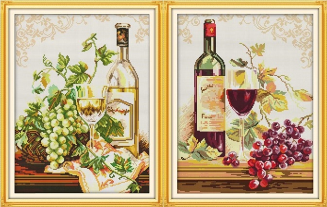 Grapes and wine (ไม่พิมพ์/พิมพ์ลาย)