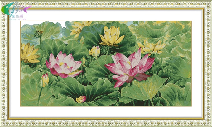 ดอกบัว Lotus pond (พิมพ์ลาย)