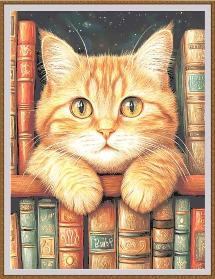 Cat on shelf (พิมพ์ลาย)