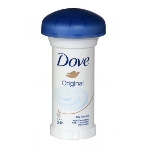Dove Original Mushroom Anti-Perspirant Deodorant Cream 0% Alcohol 50 ml. โดฟเห็ด ผลิตภัณฑ์ที่ช่วยดูแลผิวใต้วงแขนยาวนานตลอด 24 ชั่วโมง ช่วยให้ผิวใต้วงแขนที่บอบบางฟื้นตัวจากอาการระคายเคืองที่เกิดจากการโกน ประกอบด้วยครีมให้ความชุ่มชื่นแก่ผิวใต้วงแข