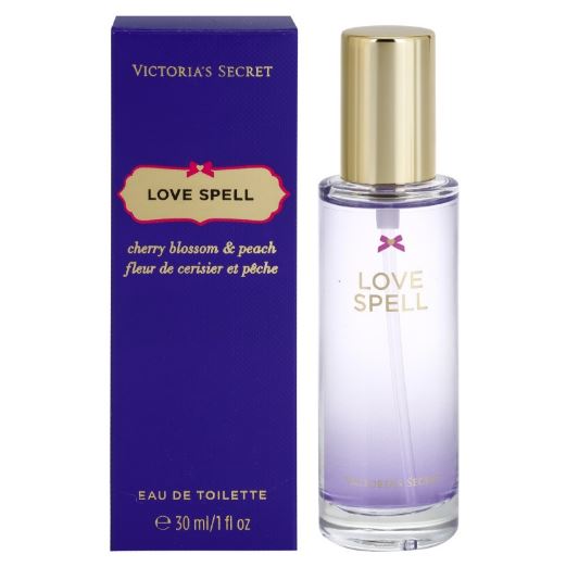 **พร้อมส่ง**Victoria's Secret Love Spell Eau de Toilette 30 ml. สเปร์ยหัวน้ำหอมเข้มข้น ขวดแก้วหัวฉีดมีกล่อง ใช้ฉีดตามจุดชีพจรของร่างกาย ให้กลิ่นหอมติดทนนานทั้งวัน กลิ่นนี้จะเป็นกลิ่นหอมคล้ายซูกัส ออกเปรี้ยวซนและหวานหอมลงตัวมีส่วนผสมของกลิ่นลูกพีช/มะล