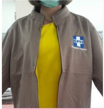 ตัวอย่างงานปักเสื้อแจ็คเก็ตพยาบาล โรงพยาบาลบางพลี  093-632-6441 รับปักเสื้อ งานด่วน งานปักสวย 