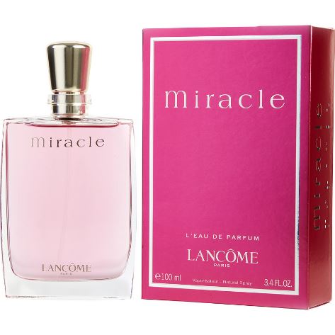 Lancome Miracle Eau de Parfum 100ml. กลิ่นขายดี หอมมากๆ น้ำหอมสีชมพูแนวกลิ่นฟลอรัล แสนหวานที่จัดอยู่ในกลุ่มที่ได้รับความนิยมมาต่อเนื่องยาวนาน เป็นน้ำหอมกลิ่นอมตะที่หญิงสาวทั่วโลกใช้กันมาหลายยุคสมัย เพราะด้วยความหอมที่ลงตัวพอดิบพอดี ไม่จางและไม