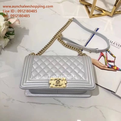 Chanal boy original leather size 10" งานหนังแท้ งานสวยเหมือนแท้มากที่สุด 