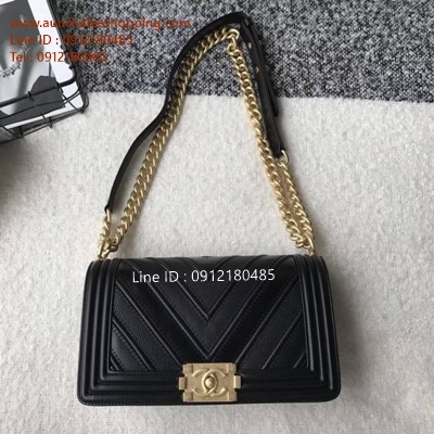 Chanal boy original leather size 10" งานหนังแท้ งานสวยเหมือนแท้มากที่สุด 