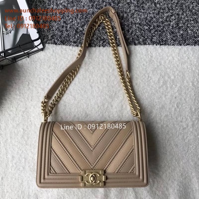 Chanal boy original leather size 10" งานหนังแท้ งานสวยเหมือนแท้มากที่สุด 