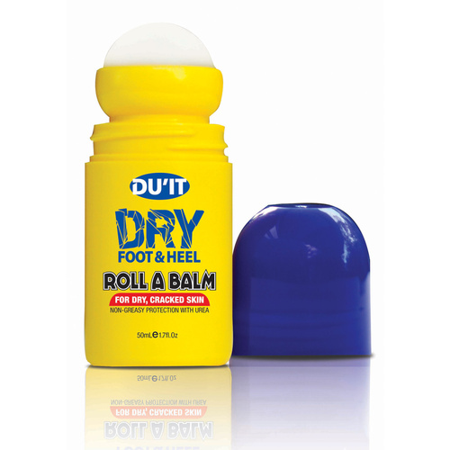 DU'IT Dry Foot & Heel Roll A Balm 50ml. ลูกกลิ้งทาส้นเท้าแตก เพื่อผิวเท้านุ่มชุ่มชื้นขึ้น ลดการแห้งแตกภายใน 1 สัปดาห์  ง่ายๆเพียงแค่เขย่าและทาที่ส้นเท้า วันละ 2-3ครั้ง และก่อนนอน ผลิตภัณฑ์คุณภาพยอดนิยมจากออสเตรเลีย