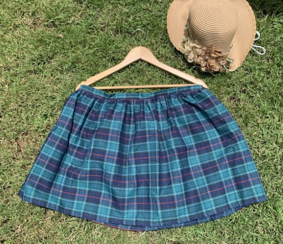 +กดเลือกไซส์ที่นี่++กระโปรงลายสก๊อตสีเขียวไซส์ใหญ่พิเศษ