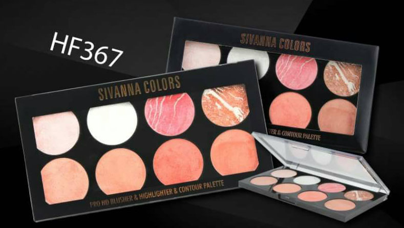 Sivanna Pro HD Blusher&Highlighter &Contour Palette HF367 ไฮไลท์ คอนทัวร์ สีสันสวยจี๊ด กับพาเลทเนื้อคุกกี้ โทนสี ส้ม ชมพู น้ำตาลพร้อมประกายชิมเมอร์ สีติดแน่นทนนาน 3in1 ทั้งปัดแก้ม ไฮไลท์ และคอนทัวร์ ในพาเลทเดียว