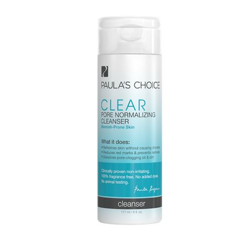 **พร้อมส่ง**Paula's Choice Clear Pore Normalizing Cleanser 177ml. ผลิตภัณฑ์ทำความสะอาดผิวหน้า เนื้อเจลให้ความชุ่มชื่น ไม่ทำให้ผิวแห้งหรือระคายเคือง ด้วยส่วนผสมที่ต่อต้านแบคทีเรีย ป้องกันการเกิดสิว ช่วยแก้ปัญหาการอุดตันของไขมันและสิ่งสกปรก ปราศจากน้ำห