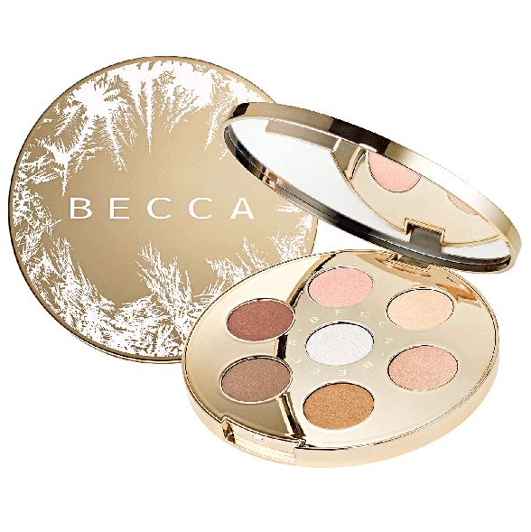 **พร้อมส่ง**BECCA Apres Ski Glow Collection Eye Lights Palette (Limited Edition) พาเลทลิมิเต็ดสีทองอร่าม อายแชโดว์ 7 เฉดสีในโทนสีอุ่นที่มีทั้งเนื้อซาตินและชิมเมอร์ ซึ่งมา ในเนื้อผลิตภัณฑ์เดียวกับ Shimmering Skin Perfector Pressed Highlighter และได้รวบรวมเ