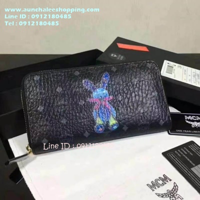 Mcm zippy wallet Hiend size 19 cm ทำจากหนังวัวแท้ งานสวยเหมือนแท้