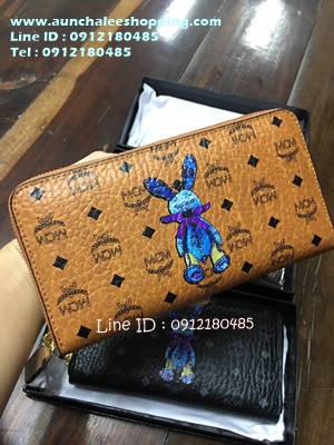 Mcm zippy wallet Hiend size 19 cm ทำจากหนังวัวแท้ งานสวยเหมือนแท้