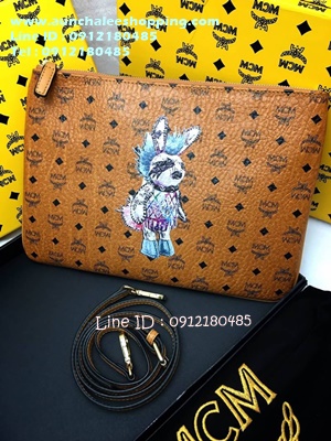 Mcm backpack clutch Hiend size 30 cm งานหนังวัวแท้ ลายสวยคมชัด งานสวยเหมือนแท้