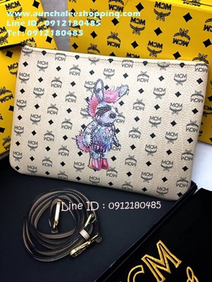Mcm backpack clutch Hiend size 30 cm งานหนังวัวแท้ ลายสวยคมชัด งานสวยเหมือนแท้